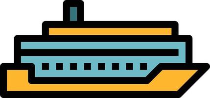 cruise ship transportation - filled outline icon vector