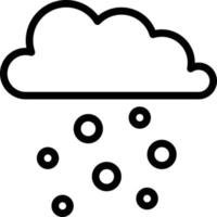 snowing raining falling winter rain - outline icon vector