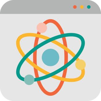 dynamic website science software development - flat icon vector