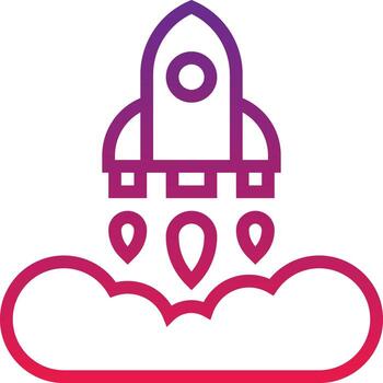 launch startup deployment software development - gradient icon vector