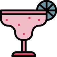 cocktail drink food glass beverage - filled outline icon vector