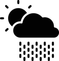 sun rain raining falling - solid icon vector