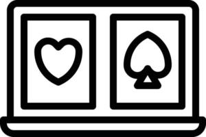 cartas en línea casino juegos de póquer - icono de contorno vector