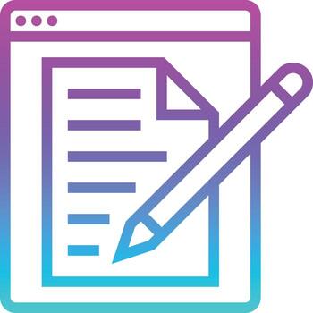 writing content website software development - gradient icon vector