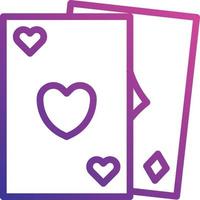 cartas casino juegos de póquer - icono degradado vector