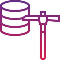 desarrollo de software de integración de datos de minería - icono de gradiente vector