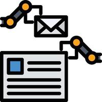 automation blog email post automatic robot - filled outline icon vector