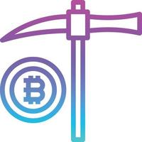 bitcoin mining digital computer - gradient icon vector