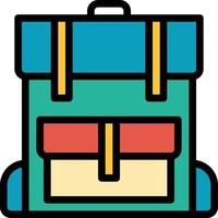 travel baggage bags backpack luggage - filled outline icon vector