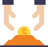 investment bury take money - flat icon vector