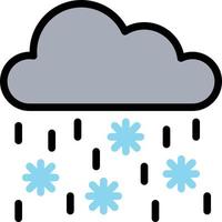 snow rain raining snowing falling - filled outline icon vector