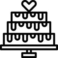 cake food sweet birthday wedding bakery dessert valentines day wedding cake - outline icon vector