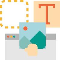 website builder tools drag software development - flat icon vector
