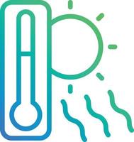 temperatura de calor del rayo solar caliente - icono de gradiente vector