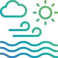calm sea windy summer - gradient icon vector