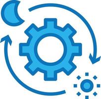 round the clock support call center time ecommerce - blue icon vector