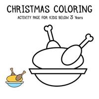 Libro de actividades navideñas para colorear para niños menores de 3 años vector