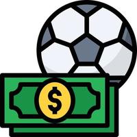 soccer ball betting sport gambling - filled outline icon vector
