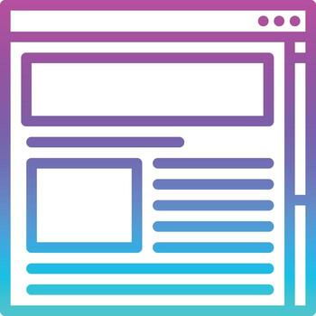 marketing de la página del sitio web en línea del navegador - icono de degradado vector