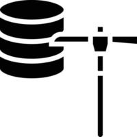 desarrollo de software de integración de datos mineros - icono sólido vector