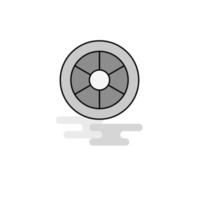 Wheel Web Icon Flat Line Filled Gray Icon Vector