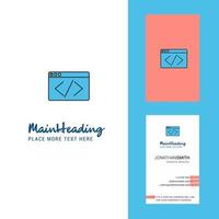 Code Creative Logo and business card vertical Design Vector