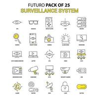 conjunto de iconos de vigilancia amarillo futuro paquete de iconos de último diseño vector