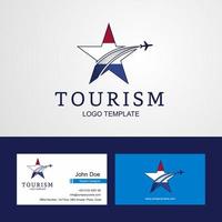 Travel Netherlands flag Creative Star Logo and Business card design vector