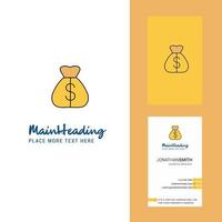 Money bag Creative Logo and business card vertical Design Vector