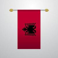 bandera colgante de albania vector