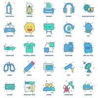 25 Business Concept Mix Flat Color Icon set vector