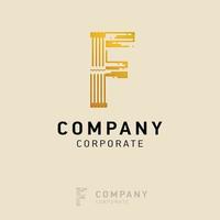 F company logo design with visiting card vector