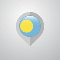 Map Navigation pointer with Palau flag design vector