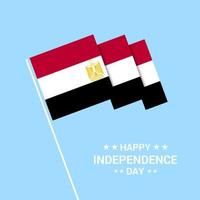 Egypt Independence day typographic design with flag vector