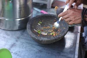 Prepare food tofu gejrot special food with the basic ingredients of tofu. photo