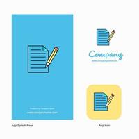 Write document Company Logo App Icon and Splash Page Design Creative Business App Design Elements vector