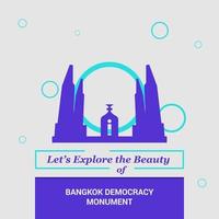 Lets Explore the beauty of Bangkok Democracy Monument Thailand National Landmarks vector