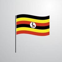 Uganda waving Flag vector