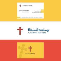 Beautiful Cross Logo and business card vertical Design Vector