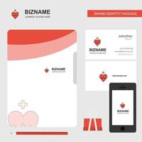 Heart rate Business Logo File Cover Visiting Card and Mobile App Design Vector Illustration