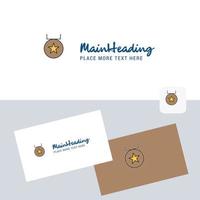 Medal vector logotype with business card template Elegant corporate identity Vector
