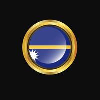 Nauru flag Golden button vector