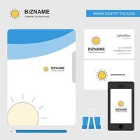 Sun Business Logo File Cover Visiting Card and Mobile App Design Vector Illustration