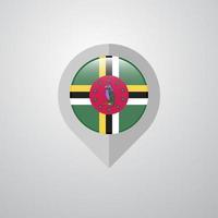 Map Navigation pointer with Dominica flag design vector