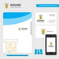 Test tube Business Logo File Cover Visiting Card and Mobile App Design Vector Illustration