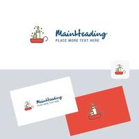 Candles vector logotype with business card template Elegant corporate identity Vector