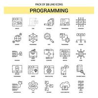 Programming Line Icon Set 25 Dashed Outline Style vector