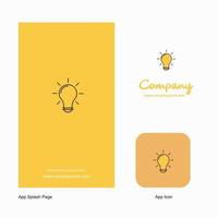 Bulb Company Logo App Icon and Splash Page Design Creative Business App Design Elements vector