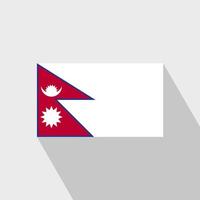 vector de diseño de larga sombra de bandera de nepal