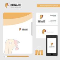 Turkey Business Logo File Cover Visiting Card and Mobile App Design Vector Illustration